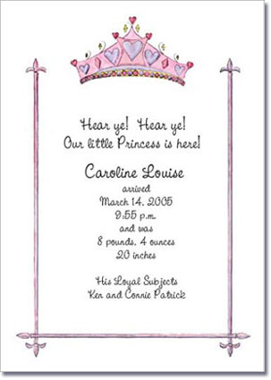 Princess Crown Party Invitations