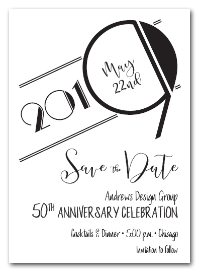 Art Deco Black Business Save the Date Cards