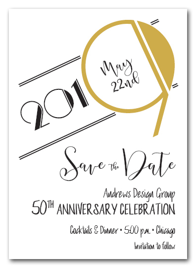 Art Deco Gold Business Save the Date Cards