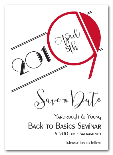 Art Deco Red Business Save the Date Cards