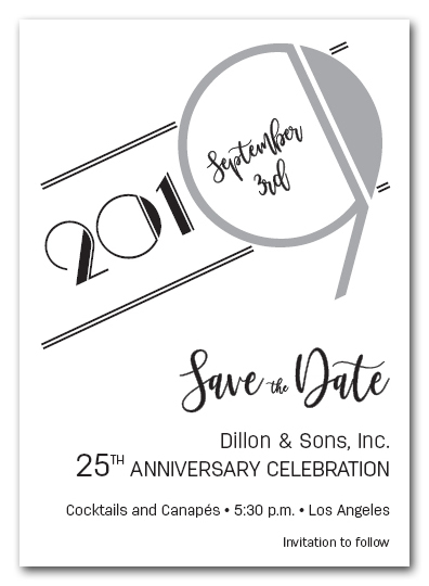 Art Deco Silver Business Save the Date Cards