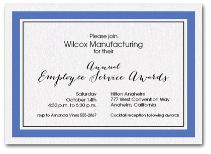 Blue Bordered Business Invitations