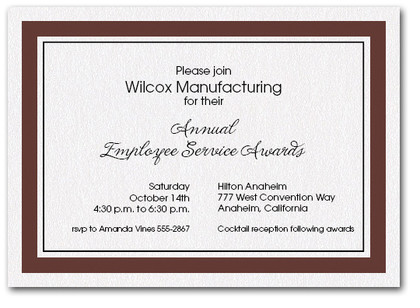 Brown Bordered Business Invitations
