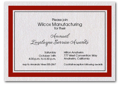 Burgundy Bordered Business Invitations