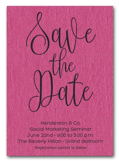 Hot Pink Business Save the Date