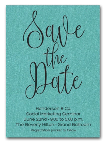Turquoise Business Save the Date