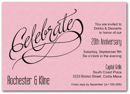 Celebrate Shimmery Rose Invitations