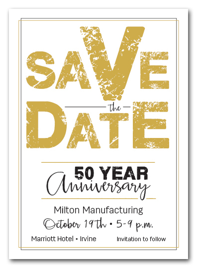 Edgy Gold Business Save the Date Cards