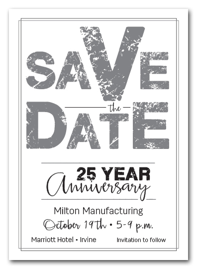 Edgy Silver Business Save the Date Cards