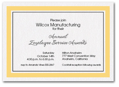 Goldenrod Bordered Business Invitations