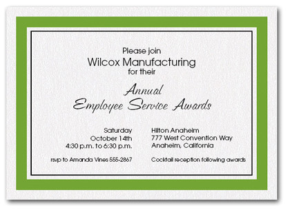 Green Bordered Business Invitations