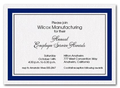 Navy Border Business Invitations