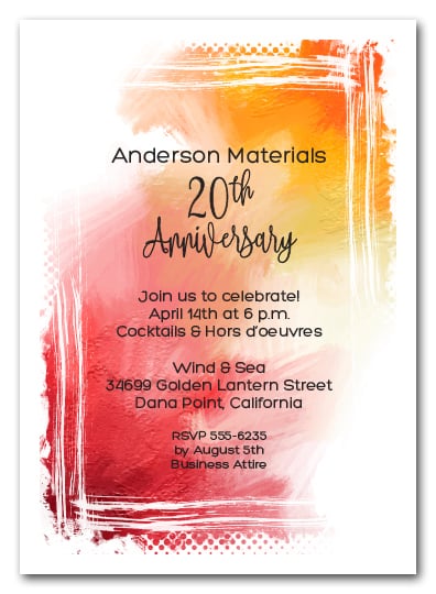 Painted Red Party Invitations