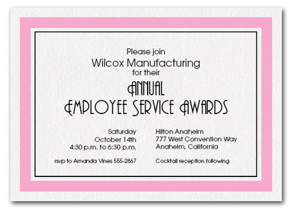 Pink Bordered Business Invitations