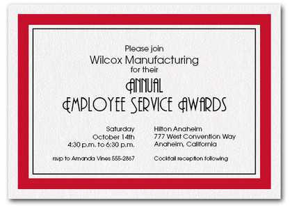 Red Bordered Business Invitations