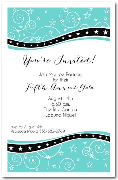 Swirls and Stars on Tiffany Invitations