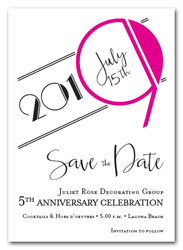Art Deco Hot Pink Business Save the Date Cards