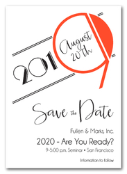 Art Deco Orange Business Save the Date Cards