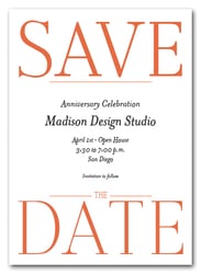 Bold Orange Business Save the Date