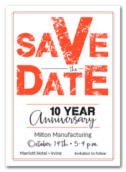 Edgy Orange Business Save the Date Cards