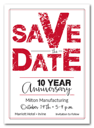 Edgy Red Business Save the Date Cards
