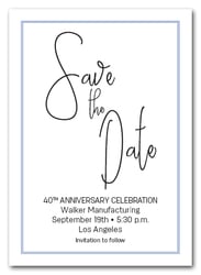 Brisk Blue Border Business Save the Date