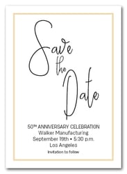 Brisk Gold Border Business Save the Date