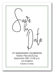 Brisk Green Border Business Save the Date