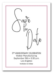 Brisk Hot Pink Border Business Save the Date