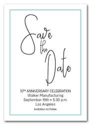 Brisk Turquoise Border Business Save the Date