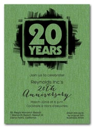 Brushed Anniversary Shimmery Green Invitations