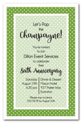 Green and White Dots Business Invitations
