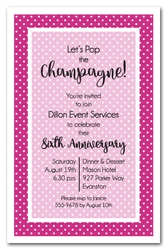 Hot Pink and White Dots Business Invitations