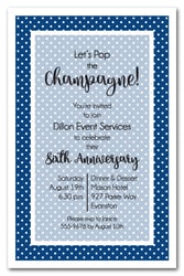 Navy and White Dots Business Invitations