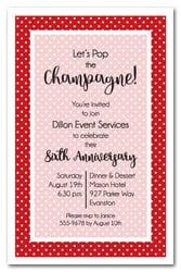 Red and White Dots Business Invitations