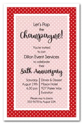 Red and White Dots Business Invitations