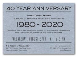 Anniversary Years Shimmery Silver Invite