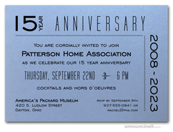 Business Anniversary Invitations Shimmery Blue #7