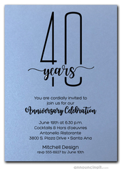 Slender Shimmery Blue Business Anniversary Party Invitations