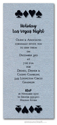 Card Suits on Shimmery Silver Holiday Invitations