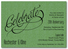 Celebrate Shimmery Green Invitations