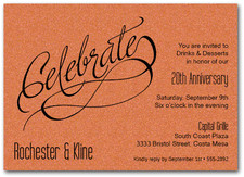 Celebrate Shimmery Orange Invitations