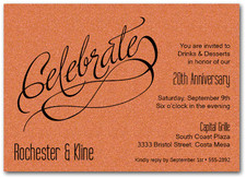 Celebrate Shimmery Orange Invitations