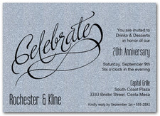 Celebrate Shimmery Silver Invitations