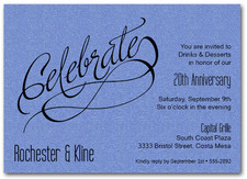 Celebrate Shimmery Blue Invitations