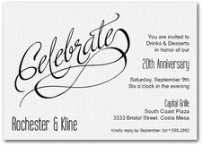 Celebrate Shimmery White Invitations