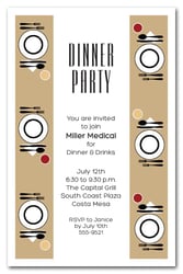 Gold Table Dinner Party Invitations