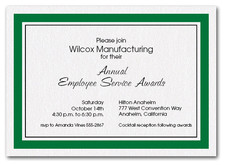 Hunter Green Bordered Business Invitations