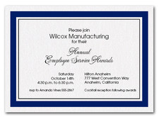 Navy Border Business Invitations