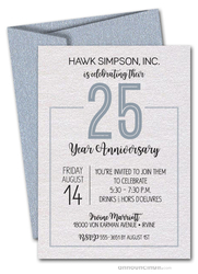 Numbered Silver Business Anniversary Shimmery Invitations